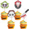 Lot de 24 décorations de gâteau horreur pour Halloween - Thème film d'horreur - Couteau - Décoration de gâteau pour Halloween - Thème horreur - Pour enfants - Anniversaire - Décoration de