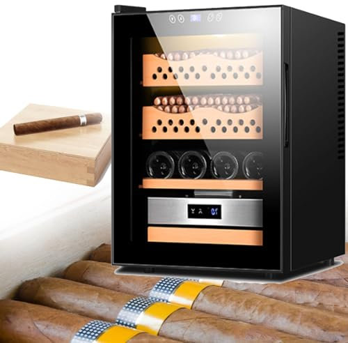 50L Elektrischer Zigarren Humidor Temperaturkontrollschrank, Intelligenter Elektronischer Zigarren Humidor Schrank, 300 KapazitäT Elektrischer ZigarrenküHlschrank, Temperatur 11~18°C, für MäNner,B