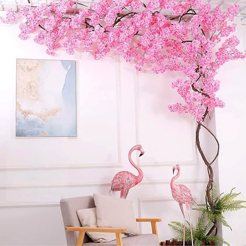 HJDSUDU Árboles de ratán con Flores de Cerezo Artificiales de Color Rosa, árboles de Cerezo Artificiales de extensión, árbol de Cerezo de simulación Realista de 13 pies,árbol de los Deseos