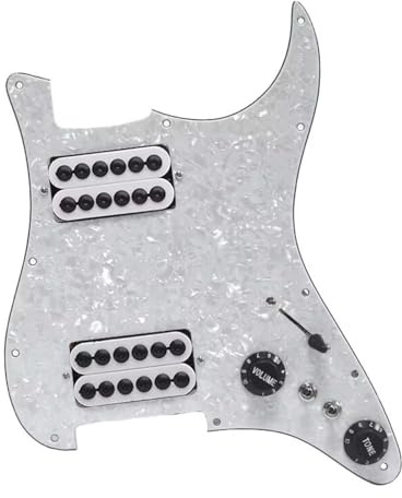 MAXCHEER Schlagbrett mit 11 Löchern, 3-lagig, HH, vorverdrahtet, zwei Humbucker-Spulen-Schlagbrett, HH-Gitarre, Schlagbrett, E-Gitarre, Schlagbrett, zwei Humbucker, vorverdrahtete Schlagplatte