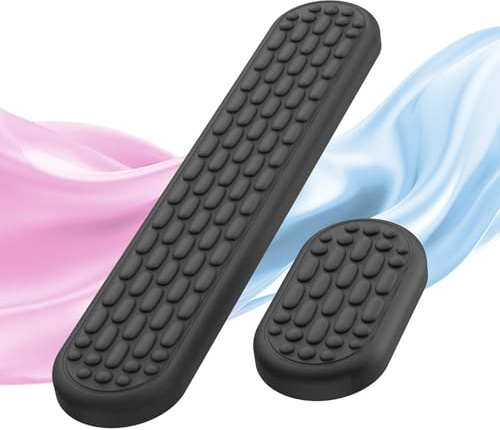 MoKo Tastatur Ergonomische Handgelenkstütze, für Computer-Tastatur/Maus mit Weichem Memory-Schaum, für das Tippen Schmerzlinderung, Ideal für Büro Arbeit Gaming Laptop, Schwarz