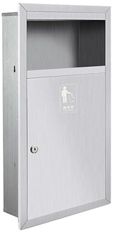 SdaryWare Poubelle de Rangement Murale intégrée, poubelles encastrées en Acier Inoxydable, poubelles commerciales, Poubelle de Cuisine, de Restaurant, Poubelle de Grande capac