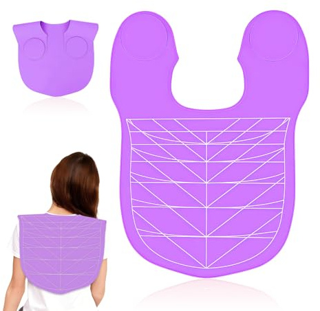Hair Cutting Collar for Hair Stylist Extra Long, Non-Slip Neck Wrap Haircut Shawl Cape Silicone Neck Shield for Hair Coloring Hairdresser (Purple, Long)