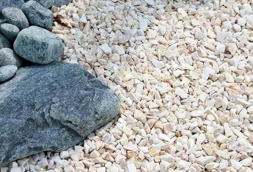 Decorative Natural Marble Cappuccino 8–16mm | Cream Chippings Pebbles Gravel Stones | Garden Landscaping & Home Decoration (10 Kilograms)