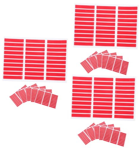 VICASKY 3 juegos de cinta de cristal, pestañas adhesivas, tiras adhesivas para uñas, cinta adhesiva, indicador de uñas, manicura, pegatinas para uñas, suministros de uñas de plástico rojo, 5 hojas x 3