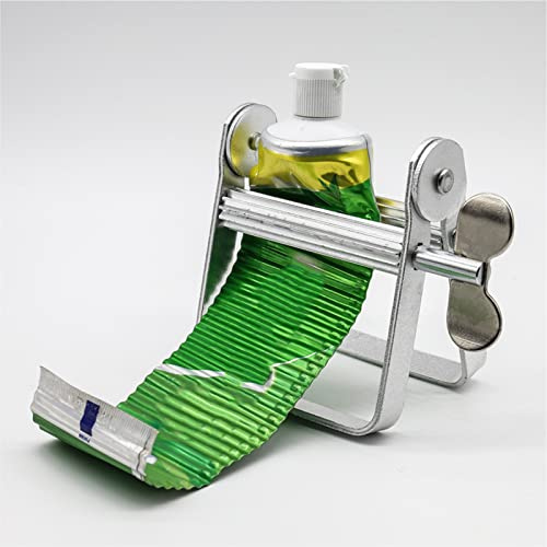 Toothpaste Squeezer, Metal Toothpaste Squeezer Roller Bathroom Tube Holder Paint Tube Wringer Dispenser Stand for Hair Salon Painter Artist