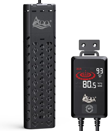 AQQA Aquarium Heizung,1200W Aquarium Heizstab mit Thermostat,Einstellbare Temperatur Aquarium Heizer mit LED Extern Control,Aquarien Heizung für Fischtank 650-1200L
