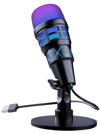 PC-mikrofonspel – Boom Arm mikrofon USB-headsettillbehör, justerbar kondensator miic med stativ | studioutrustning för podcast-streaming, inspelning av musik, onlines chatt, sändning, röstarbete