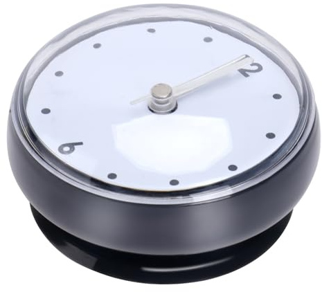 NOLITOY Küchenuhr mit Saugnapf aus Abs Geräuschloses Design Hängeuhr für Badezimmer und Küche zur Einfachen Befestigung an Glatten Oberflächen