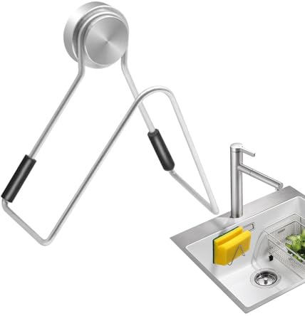 Portaesponjas Para Fregadero De Cocina - Organizador para Estropajos de Fregadero con Imán - Rack Organizador de Secado Rápido en Acero Inoxidable para Viviendas de Alquiler Hogares Hoteles Paños de,A