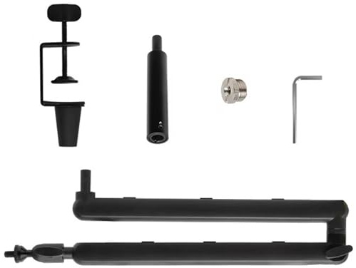 Low Profile Desktop Microphone Arm Stand 360 Degree Rotation Aluminum Base For Streaming Gaming Video Professional Mic Boom Arm Podcasting
