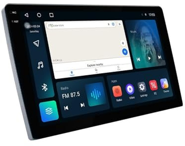 Display Android Auto CarPlay wireless Autoradio Android 14 con navigazione GPS, radio 2Din amplificatore e Carplay 360 Auto Radio(4g,128G,10.1)