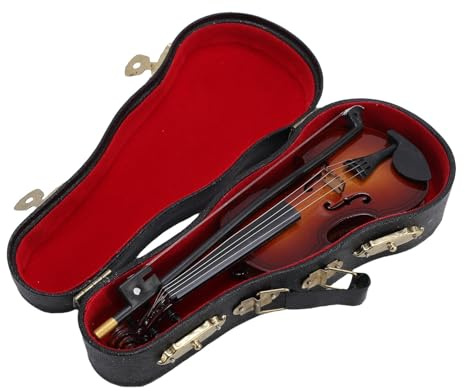RASTKY Violon Miniature en Bois, Réplique Très Détaillée de la Figurine de Violon Miniature pour Les Amateurs de Musique – Tilleul 5,5 Pouces