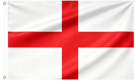 England Flagge 90x150cm, England Fanartikel WM 2026 Fahne Fanartikel, strapahrzierfähiges Polyester & Metallösen & robuste Doppelnaht, Weltmeisterschaft, Ideal für England Flaggen-Liebhaber