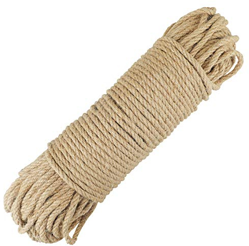 jijAcraft 6mm Corde de Jute, 50 Mètres Corde de Chanvre Naturel, Ficelle de Jute Naturelle, Corde de Jardin pour Jardinage Artisanat Emballage
