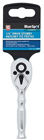 Bluespot 02020 1/4 Drive Stubby Ratchet (72 Teeth)