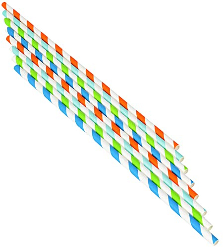 Chef Craft Eco Paper Straws, 10 inches in Length 50 Piece Set, Spiral
