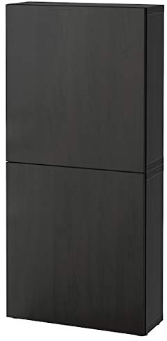 BestOnlineDeals01 BESTå Hängeschrank mit 2 Türen, Lappviken, schwarz-braun, 60 x 22 x 128 cm, für Zuhause & Büro. Bestå-System und TV-Bänke. TV & Medien Möbel, Aufbewahrung & Organisation