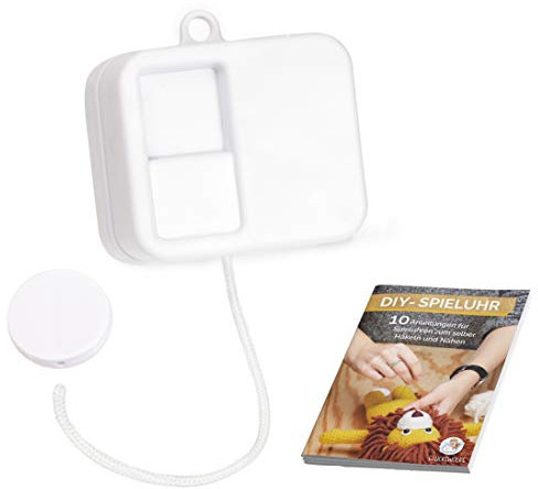 GLÜCKSWOLKE Spieluhr Werk mit Gratis E-Book I 14 Melodien zur Auswahl (La valse d'Amelie) I DIY Spieluhrwerk zum einnähen I Ersatz Spielwerk waschbar I Musikdose Musikwerk für Baby Kinder Spielzeug