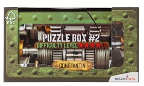 Constantin Puzzle Box Level #2, Brain Teasers for Teens Adults Kids Boys Girls Wooden Puzzle Box, Challenging to solve puzzle