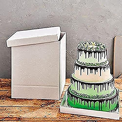 FunCakes Cake Box Tortenkarton, 52x52x70 cm, 1 Stück | Weiß, Kuchenbehälter aus Stabilem Karton, Wiederverwendbar, Tortenschachtel, Tortenkarton für Transport und Aufbewahrung
