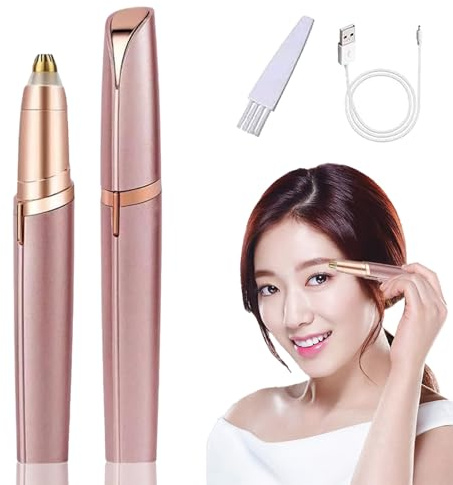 Rechargeable Eyebrow Hair Remover,Electric Painless Eyebrow Trimmer Epilator for Women, Eyebrow Razor with Light,Brows Shaper. for Face Hair and Nose Hair,Portable Eyebrow Hair Removal Razor.