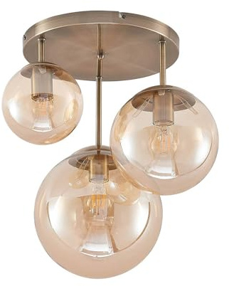 Lindby Deckenlampe Teeja (Modern) in Creme aus Glas (3 flammig, E27) - Deckenleuchte Lampe Wohnzimmerleuchte