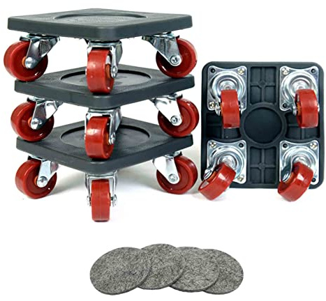 Rotelle per Spostare Mobili, Ruote per Spostare Mobili Pesanti, Sollevatore Mobili con Ruote girevoli robuste 360°, Carico Fino a 400kg, Spostamento di letti, Frigoriferi, Tavoli