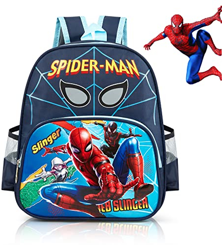 yumcute Spider Kinderrucksäcke Kinder Schultasche, Spider Kinderrucksack Kinder Jungen Schulrucksack Schule Tasche für Schulranzen Kleinkind Kindergarten 3 4 5 6 Jahre - 30cm x 26cm x 10cm (Blau)