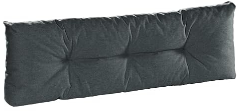 Bodyprotect Palettenkissen 120 x 40 cm Outdoor & Indoor, Bequeme Rückenlehne, Paletten Kissen, hochwertiger Möbelstoff in dunkelgrau
