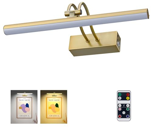 RAIFOOLLY Picture Light,Picture Lights for Wall Cordless,16 Picture Lights with Timer and Dimmable,Battery Wall Lights for Display Gallery Painting Art Frame Portrait
