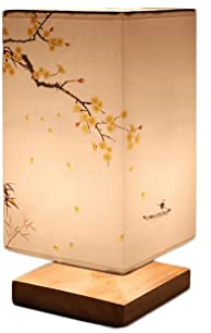 Lampada da Notte in Legno Quadrato in Stile Cinese in Stile retrò Semplice e Creativa. Lampada da Tavolo Decorativa da Comodino Calda per Camera da Letto in Stile Giapponese