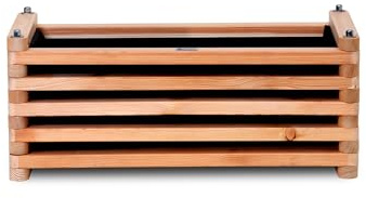 Kaiserbeet Blumenkasten Blumenbeet Gemüsebeet Pflanzkasten aus Südtiroler Lärchenholz - Ideal für Terasse/Balkon (Mittel mit Boden) Hochbeet aus Lärchenholz 94x44x39cm