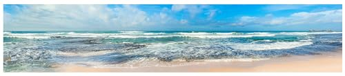 wandmotiv24 Fototapete panorama Indischer Ozean, selbstklebendes Vlies 150g - Mittel (250x50cm) Indien, Ozean, Meer, Wellen, Strand, Ausblick M0033