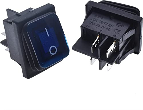 Wippschalter Wasserdichter Wippschalter 16A 20A mit Kontrollleuchte SKPT-Taster 4-polig 37,6 * 28,6 mm Steuernetzschalter elektronischer Schalter (Color : Kcd4black, Size : One Size)