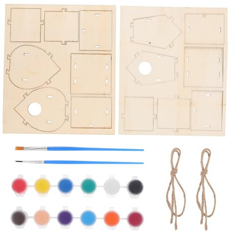 BCOATH Unfertige Bemalbare Vogelhäuser Für Set Holz Vogelhaus Puzzle Kit