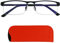 Mini Brille Metall Halbrand unten Anti Blaulicht Brille Lesebrille mit rechteckigen Gläsern, Gratis Etui, Edelstahl Brillengestell (Schwarz), Blaulichtfilter Brille Herren und Damen 2.0 Dioptrien