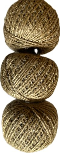3X 60m Paketkordel 2mm Jute Schnur Paketband Natur