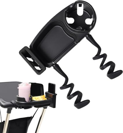 Bandeja De Merienda para Cochecito De Bebé, Multifuncional Bandeja Portavasos De Silicona, Bandeja Organizador Cochecito Estable, Accesorios para Cochecitos para Exteriores