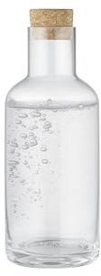 blomus Wasserkaraffe -HYDRA- | Glaskaraffe 500 ml mit Korkdeckel | Wasserkrug Farbe Clear | 8B x 21H cm