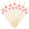 WEITAPYT Palillo Corazon, Palitos de Cóctel, Palillos de Cóctel, Brochetas Coctel, Palillos de Bambu para Brochetas, Adecuado para Fiestas de San Valentín, Fiestas de Cumpleaños y Bodas (Rosa)