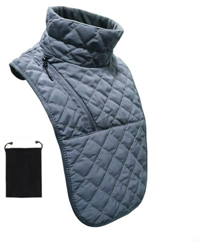 LVYXON Motorrad-Halswärmer, Winter, Radfahren, Brustabdeckung, winddicht, Thermo-Halstuch, für Fahrer (Frosted Reißverschlusstasche grau)