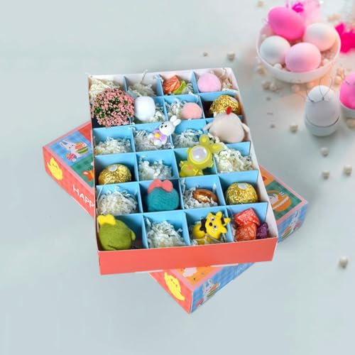 Easter Countdown Calendar, 5pcs Empty Advent Calendar Boxes with 24 Compartments, Fill Made Your Own Advent Calendar for Home Fillable Easter Art Gift Box Table Easter Gifts
