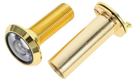 NUOBESTY Peephole and Viewer Adjustable Privacy Protection Door with Eye Wide Angle Metal and Glass Golden Finish Suitable for Home Use