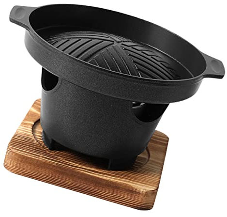Toyvian Parrilla de Barbacoa para Casa sin Humo, Horno Pequeño de Aluminio Superficie Antiadherente y Diseño Compacto para Asar Carnes Fácilmente en Interiores