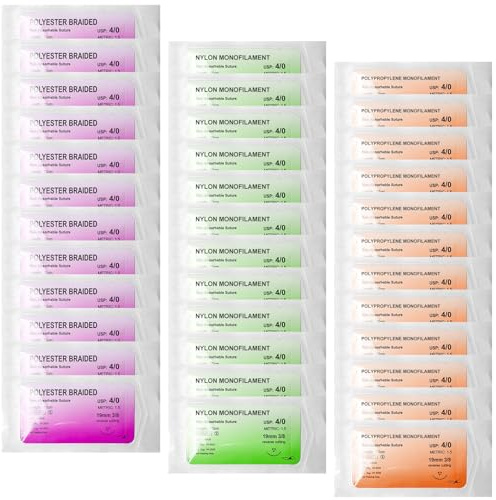 36 Stück Nahtmaterial, Nachfüllpackung für Chirurgisches Nahtse, idealer Naht-Übungsfaden für Studenten, Geschenk für Medizinstudenten, Tiermedizinstudenten und Krankenpfleger