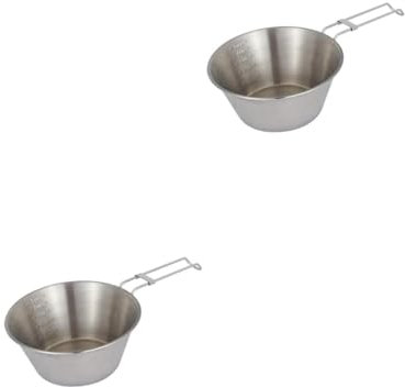 Toyvian 2piezas Tazón Plegable Inoxidable Para Camping Con Utensilio De Cocina Para Picnic y Barbacoa