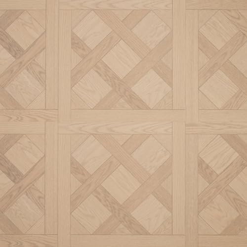 Underfoot Versailles Style Tile Effect Laminate |12mm Thick Flooring Planks | Oak Effect | Click Fit Laminate Floor Planks - 1.95m² Coverage Per Pack (Natural Oak)