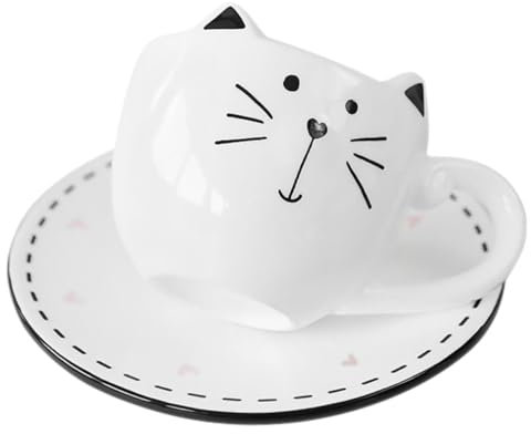 Zerodeko Tazza da Caffè in Ceramica con Piattino Tazza da Tè in Ceramica in Porcellana Tazze da Bere Decorative per Uso Domestico o Ufficio