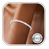 Chriscoco armband silver 925 kvinnor justerbara armband silver stapelbara silverarmband tennisarmband zirkonia armband för kvinnor flickor, Silver